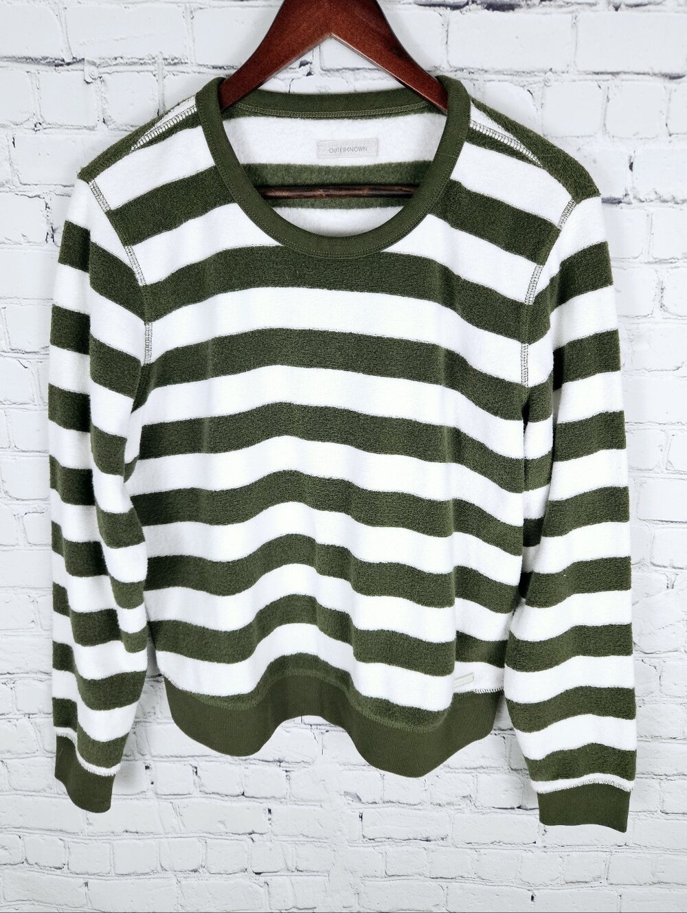 OUTERKNOWN | Hightide crewneck long sleeve boxy mangrove salt stripe sweater